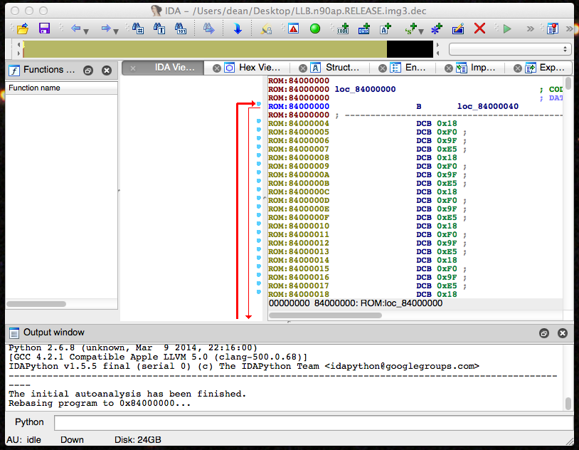 First instruction marked as code